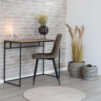 SVEN-Silla vintage de acero marrón y negro (x2)