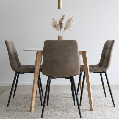 SVEN-Silla vintage de acero marrón y negro (x2)