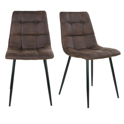 SVEN-Vintage brauner und schwarzer Stahlstuhl (x2)