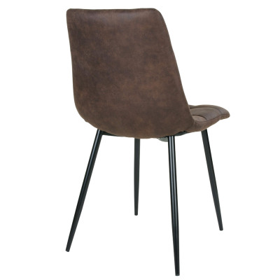 SVIN- Chaise vintage brun et acier noir (x2)