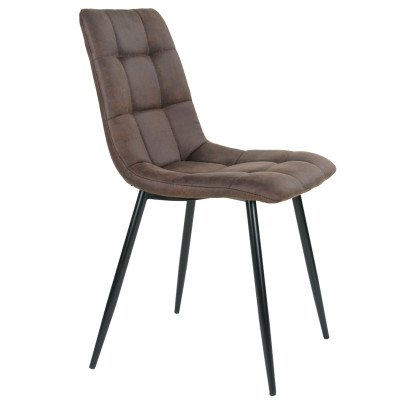 SVEN-Silla vintage de acero marrón y negro (x2)