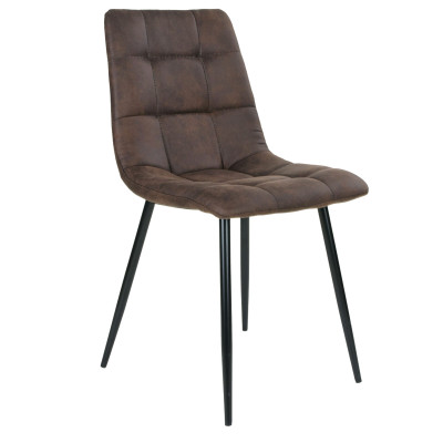 SVEN-Silla vintage de acero marrón y negro (x2)