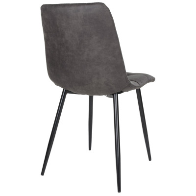 SVEN-Silla vintage en acero gris y negro (x2)