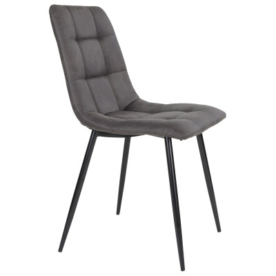 SVEN-Silla vintage en acero gris y negro (x2)