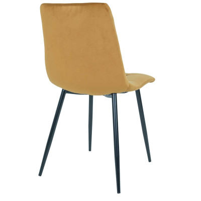 SVEN-Silla de terciopelo mostaza (x2)