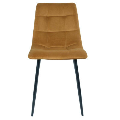 SVEN-Silla de terciopelo mostaza (x2)