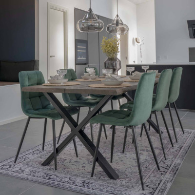 SVIN- Chaise velours vert (x2)