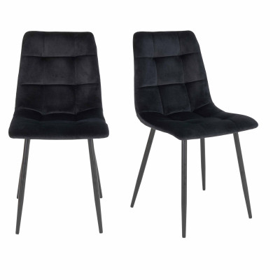 SVIN- Chaise velours noir (x2)