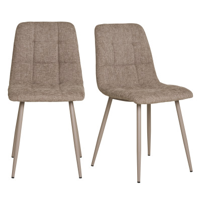 SVEN-Silla en tela color topo y acero beige (x2)