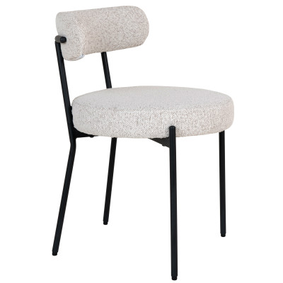 ERIN-Silla en tela bouclé color crudo (x2)