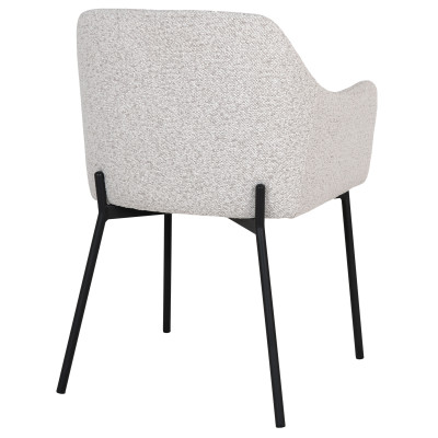 LEONIE-Silla de comedor de tejido bouclé crudo (x2)