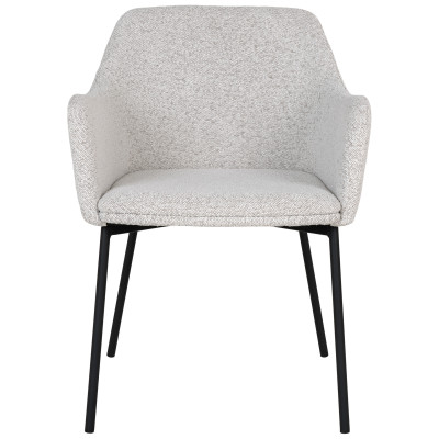 LEONIE-Fauteuil de table en tissu bouclé écru (x2)