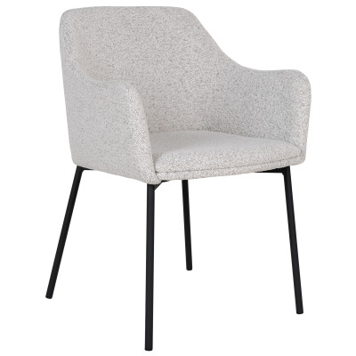 LEONIE-Silla de comedor de tejido bouclé crudo (x2)