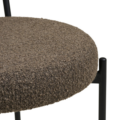 ERIN-Chaise en tissu bouclé marron (x2)