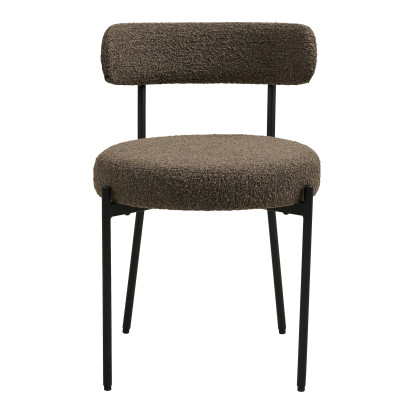 ERIN-Stuhl aus braunem Bouclé-Stoff (x2)