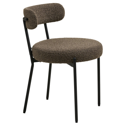 ERIN-Stuhl aus braunem Bouclé-Stoff (x2)