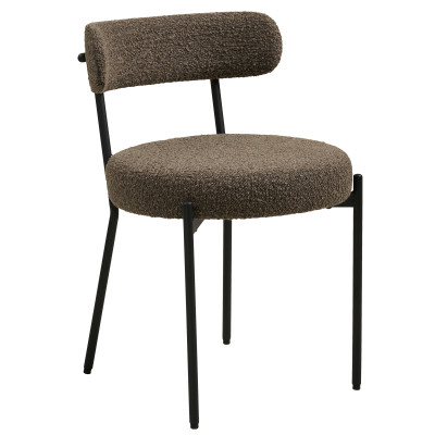 ERIN-Stuhl aus braunem Bouclé-Stoff (x2)