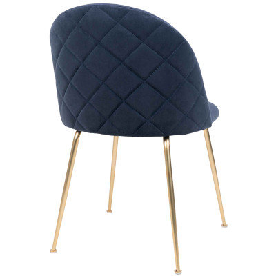 LOLY-Blauer Samtstuhl mit Messingfinish (x2)