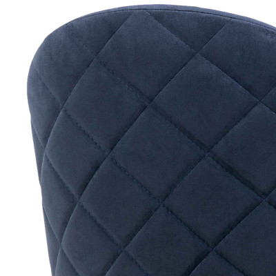 LOLY-Sedia in velluto blu con finitura in ottone (x2)