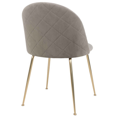 LOLY- Chaise en velours gris et finition laiton (x2)