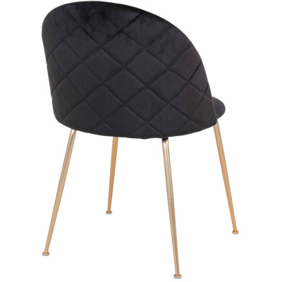 LOLY- Chaise en velours noir et finition laiton (x2)