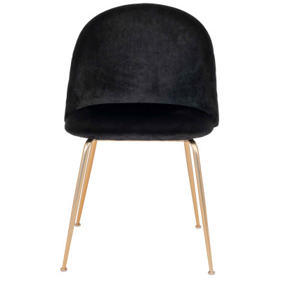 LOLY-Silla en terciopelo negro con acabado de latón (x2)
