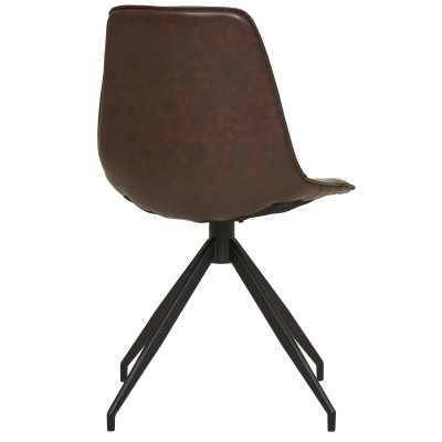 ANDY-Sedia girevole a 360° in similpelle marrone scuro (x2)