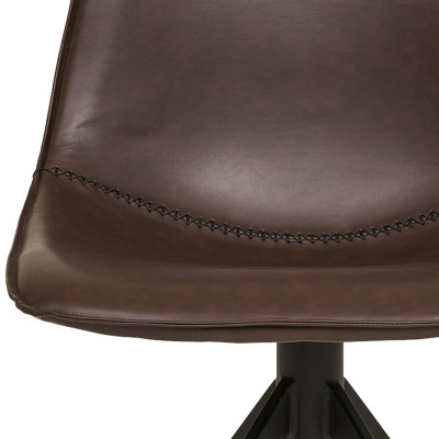 ANDY-Sedia girevole a 360° in similpelle marrone scuro (x2)