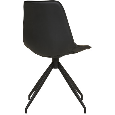 ANDY-Sedia girevole a 360° in similpelle nera (x2)