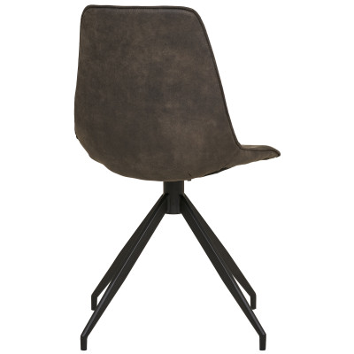 ANDY-Sedia girevole a 360° in microfibra grigio vintage (x2)