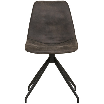 ANDY-Silla giratoria 360° en microfibra gris vintage (x2)