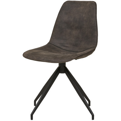 ANDY-Silla giratoria 360° en microfibra gris vintage (x2)