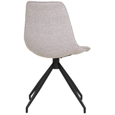 ANDY-Sedia girevole a 360° in tessuto bouclé color sabbia (x2)