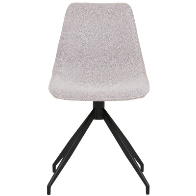 ANDY-Sedia girevole a 360° in tessuto bouclé color sabbia (x2)