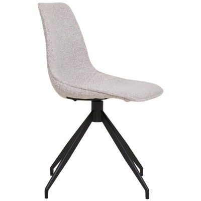 ANDY-Chaise pivotante à 360° en tissu bouclé sable (x2)