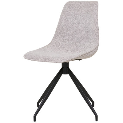 ANDY-Silla giratoria 360° en tela bouclé color arena (x2)