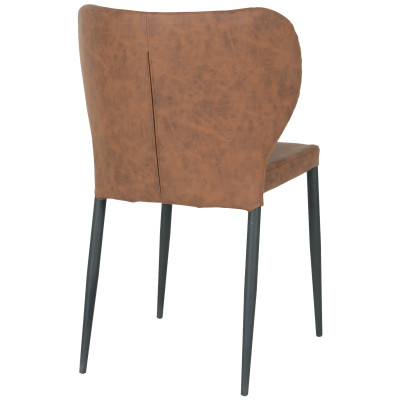 VARS-Chaise en cuir synthétique marron (x2)