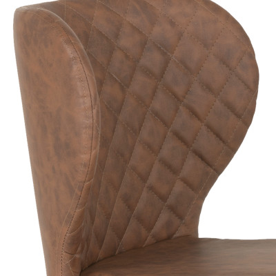 VARS-Chaise en cuir synthétique marron (x2)