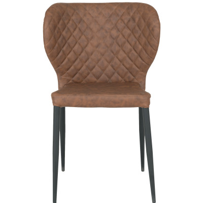 VARS-Chaise en cuir synthétique marron (x2)