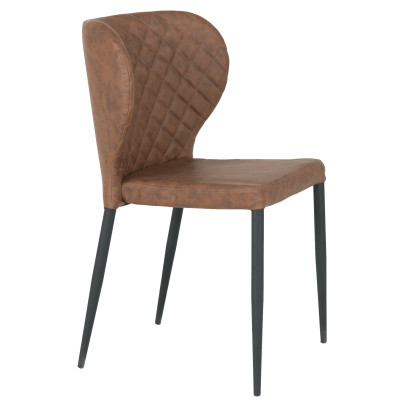 VARS-Chaise en cuir synthétique marron (x2)