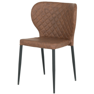 VARS-Chaise en cuir synthétique marron (x2)