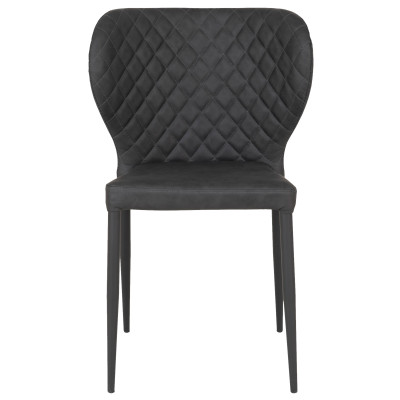 VARS-Silla de piel sintética gris oscuro (x2)