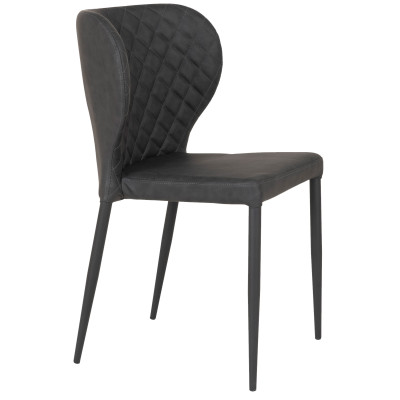 VARS-Chaise en cuir synthétique gris foncé (x2)