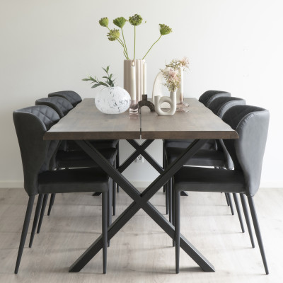 VARS-Chaise en cuir synthétique noir (x2)