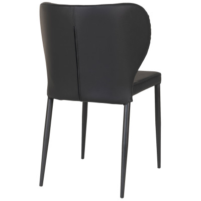 VARS-Silla de cuero sintético negro (x2)