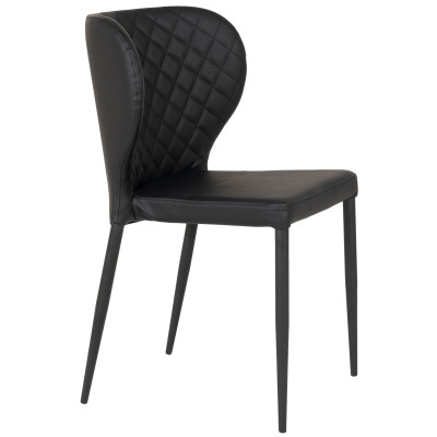 VARS-Chaise en cuir synthétique noir (x2)