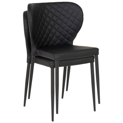 VARS-Chaise en cuir synthétique noir (x2)