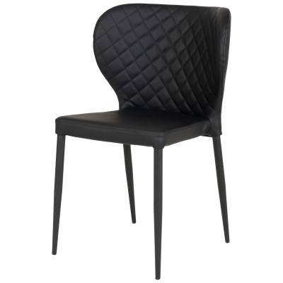 VARS-Silla de cuero sintético negro (x2)