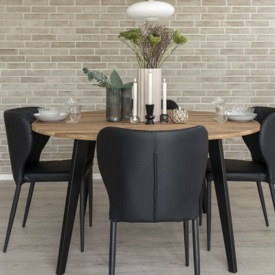 VARS-Chaise en cuir synthétique noir (x2)