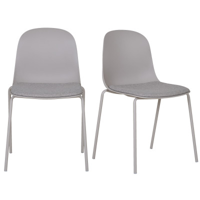 VICK-Stuhl aus Stoff ABS und grauem Stahl (x2)